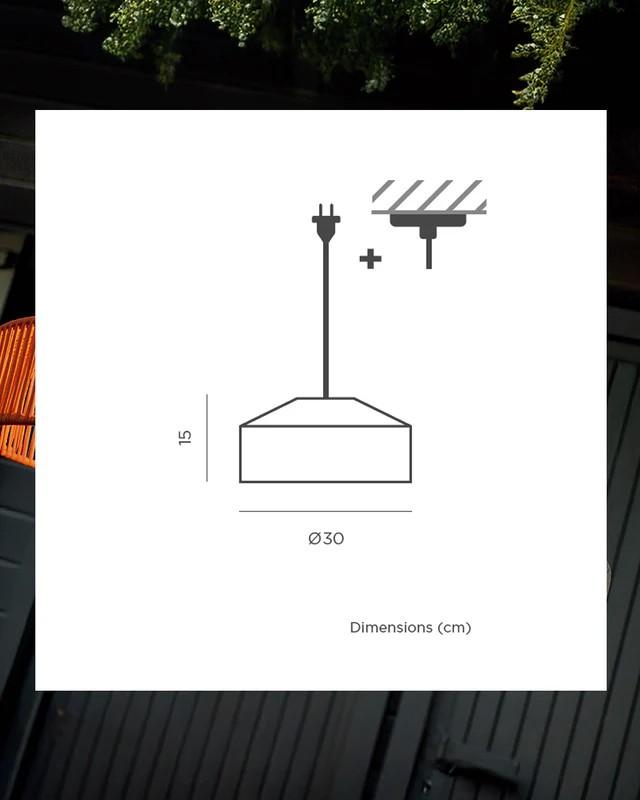 New Garden CALABARDINA PENDELLEUCHTE MIT KABEL und E27 Fassung Durchmesser: 30 cm, IP44 Sanftes Grün