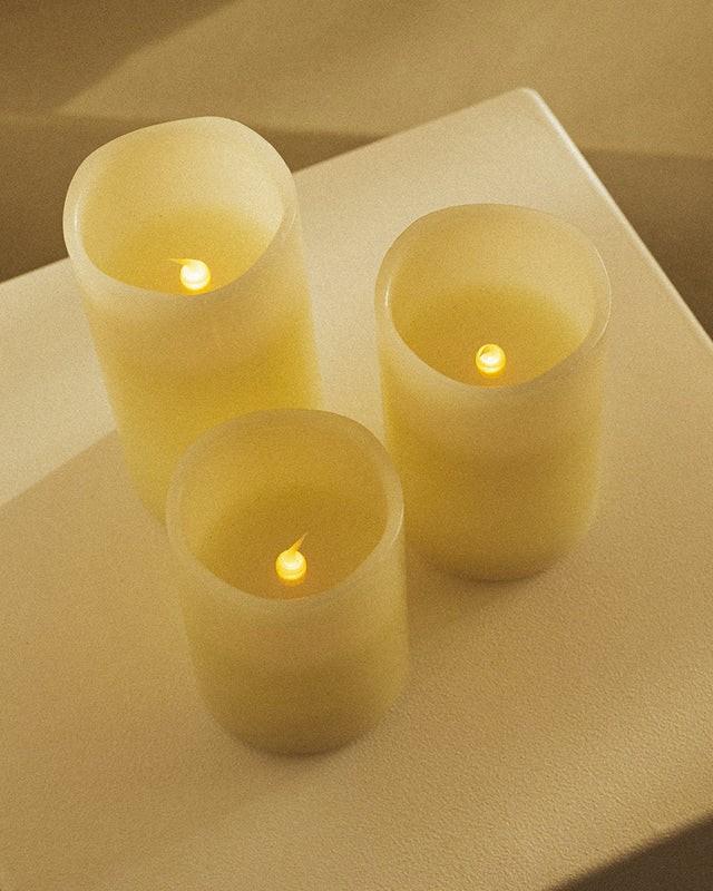 New Garden Dolo LED Wachs Kerzen mit Flammeneffect im 3er Pack (2 x AAA batteries nicht enthalten)