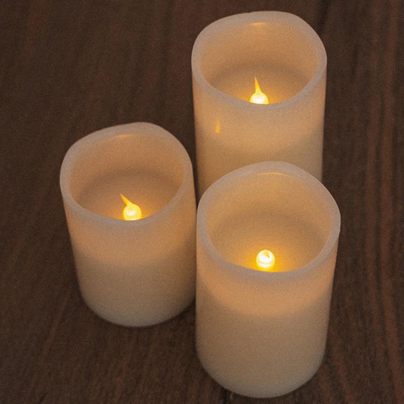 New Garden Dolo LED Wachs Kerzen mit Flammeneffect im 3er Pack (2 x AAA batteries nicht enthalten)