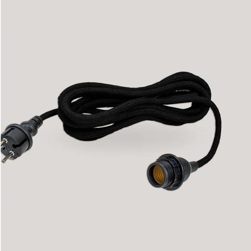 New Garden ARTEIXO 5 m Kabel für den Außenbereich mit E27 Fassung schwarz