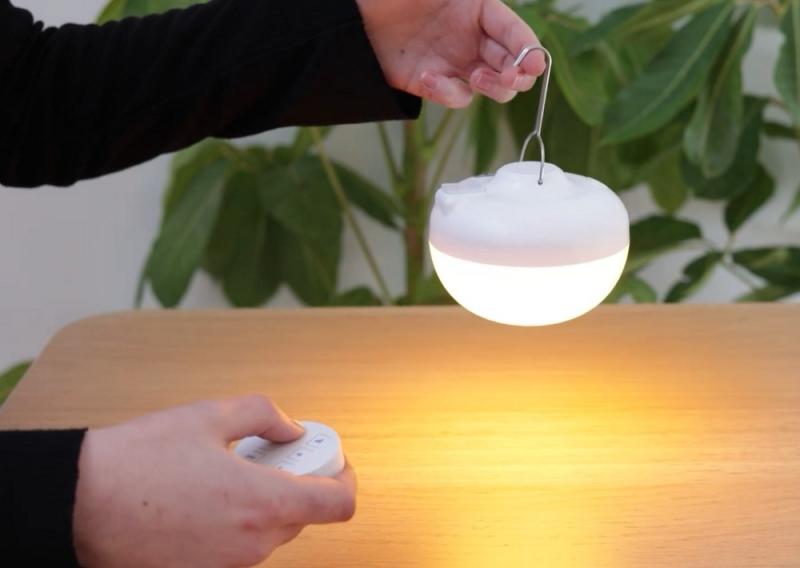 New Garden CHERRY LED Outdoor Akku Leuchthalbkugel dimmbar orange/weiß mit Fernbedienung IP54 Durchmesser: 11 cm