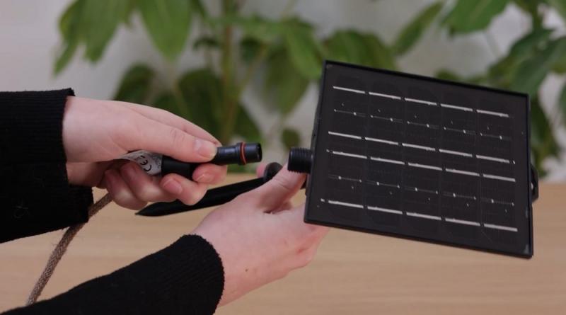 New Garden 10er Jute Lichterkette MARO IP44 mit Solapanel 5M lang, warmweißes Licht mit 10 Schirmchen