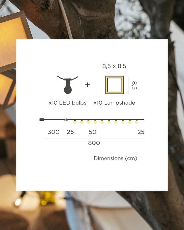 New Garden Vega Solarlichterkette IP44 5 m lang Bambus 1800 K für 230 V Betrieb oder mit Solar - flexible Handhabung möglich