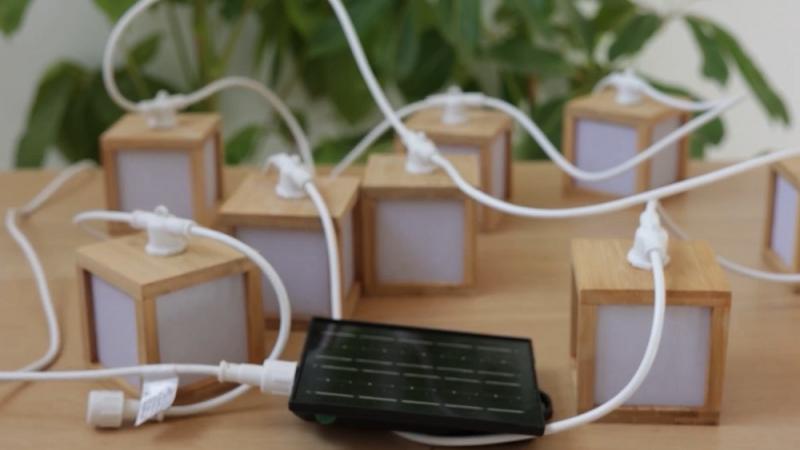 New Garden Vega Solarlichterkette IP44 5 m lang Bambus 1800 K für 230 V Betrieb oder mit Solar - flexible Handhabung möglich