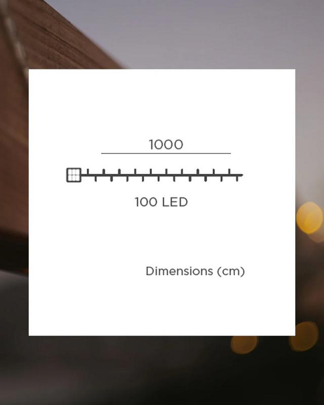 New Garden Lichterkette LUCEO 10 IP44 mit Solarpanel 10M  lang, warmweißes Licht mit 100 LEDs