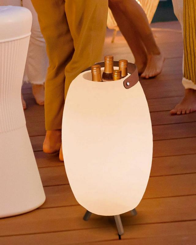 New Garden Apolo 70 Dekorative Tischlampe und Flaschenhalter mit Lautsprecher und RGB-LED-Licht -  Outdoor - Ideal für Pool Partys oder Garten Chillout