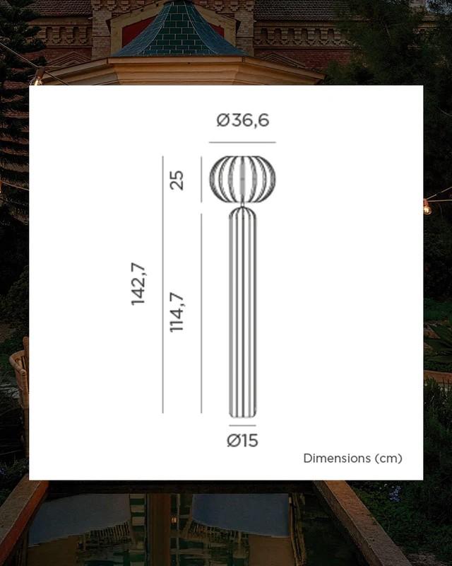 New Garden Solar Stehlampe RACHEL 145 Senf mit Akku, Fernbedienung, Dämmerungssensor, warmweißes Licht IP65 143cm hoch