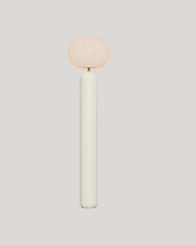 New Garden Solar Stehlampe RACHEL 145 Mattbeige mit Akku, Fernbedienung, Dämmerungssensor, warmweißes Licht IP65 143cm hoch