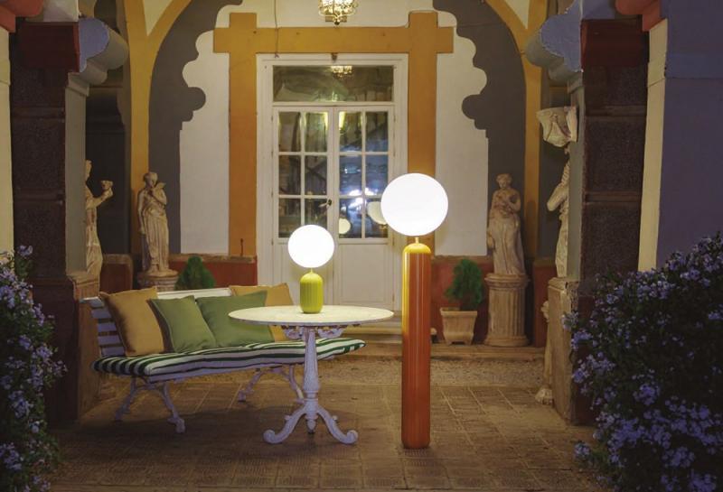 New Garden Monica 50 Akku Tischleuchte in Oliven Grün In&Out IP54 mit Fernbedienung und Tunable White Lichtfarbe