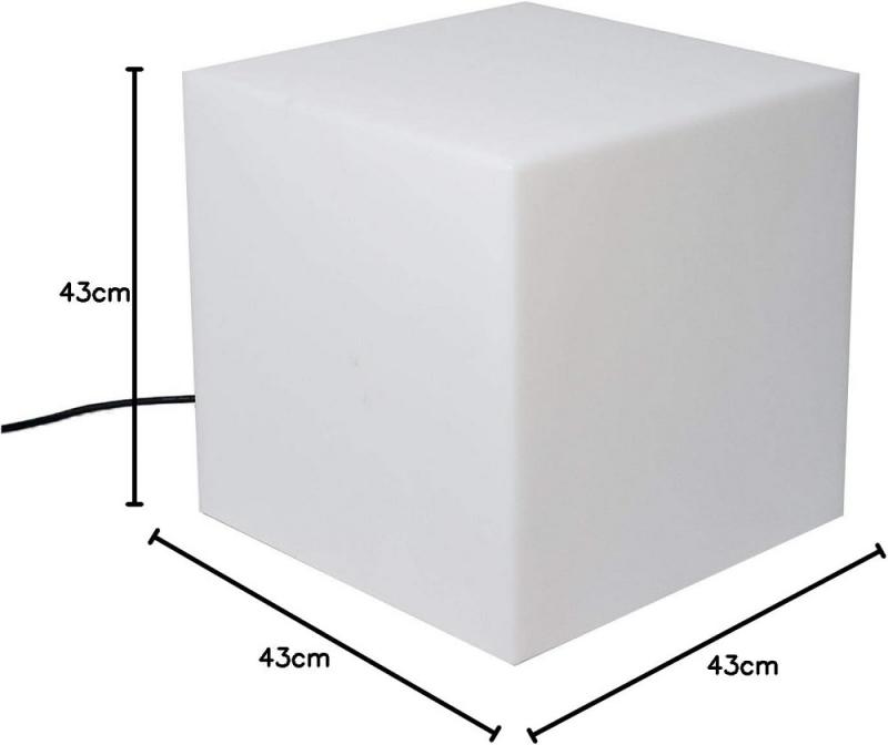 New Garden CUBY 45 Leuchtwürfel & Beistelltisch in weiss 230V kaltweißes Licht