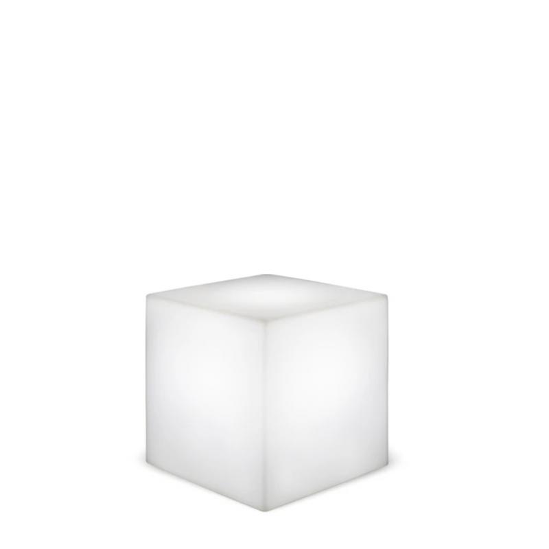 New Garden CUBY 40 Leuchtwürfel in weiss 230V - Warmweiss Licht - Länge Kabel 2 m - 40 x 40 cm - für Außen- und Innenanwendung IP65