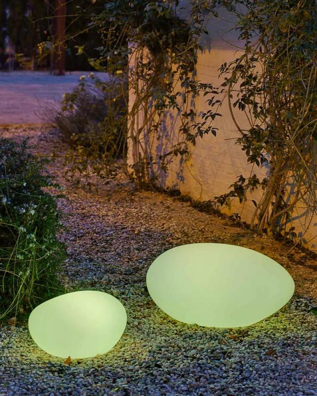 New Garden PETRA 60 Leuchtender Stein Dekorationsobjekt in weiss 230V