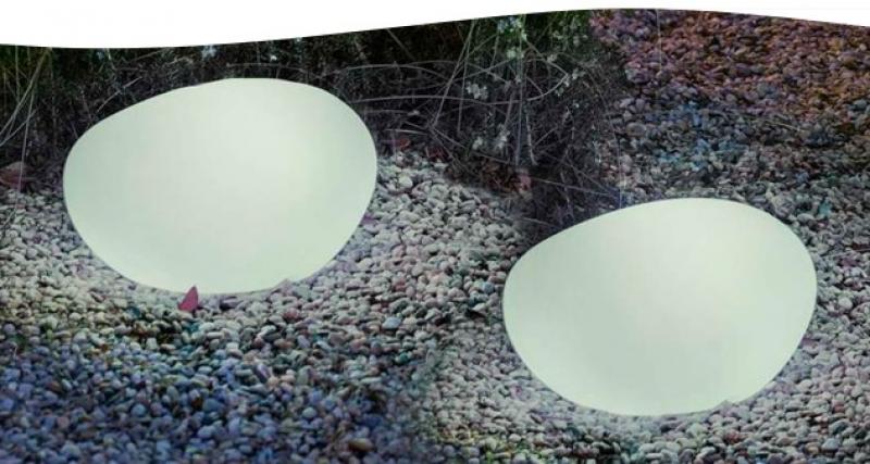 New Garden PETRA 60 Leuchtender Stein Dekorationsobjekt in weiss 230V