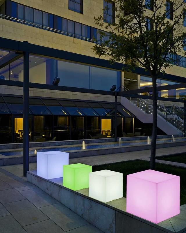 New Garden CUBY 20 Leuchtwürfel in weiss In&Out 230V - Höhe 20cm - kaltweißes Licht - Länge Kabel 2 m