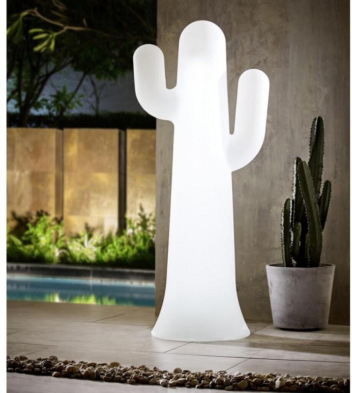 New Garden Stehlampe PANCHO LED-Kaktus weiß 230 Volt 140cm Innen & Außen IP65 kaltes Tageslichtweiss