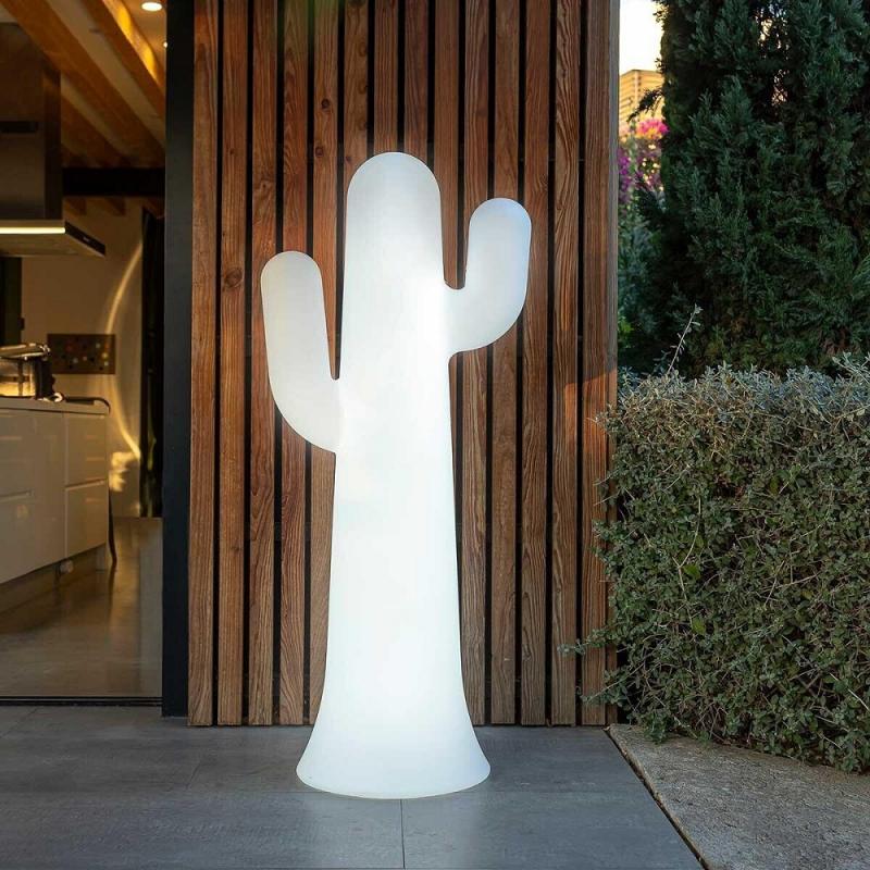 New Garden Stehlampe PANCHO LED-Kaktus weiß 230 Volt 140cm Innen & Außen IP65 kaltes Tageslichtweiss