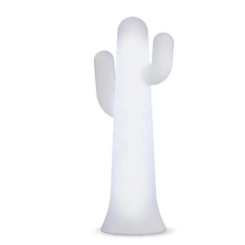 New Garden Stehlampe PANCHO LED-Kaktus weiß 230 Volt 140cm Innen & Außen IP65 warmweißes Licht IP65 mit Stecker Kabel