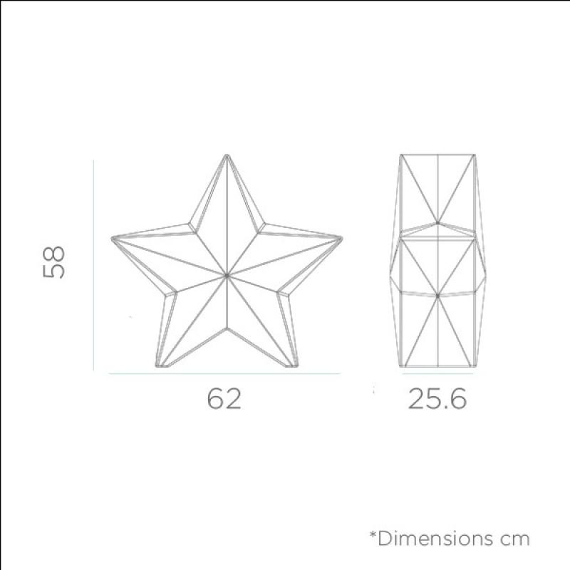 NOVA 60 Großer dimmbarer leuchtender Stern RGBW Akku Fernbedienung Weiß Innen New Garden