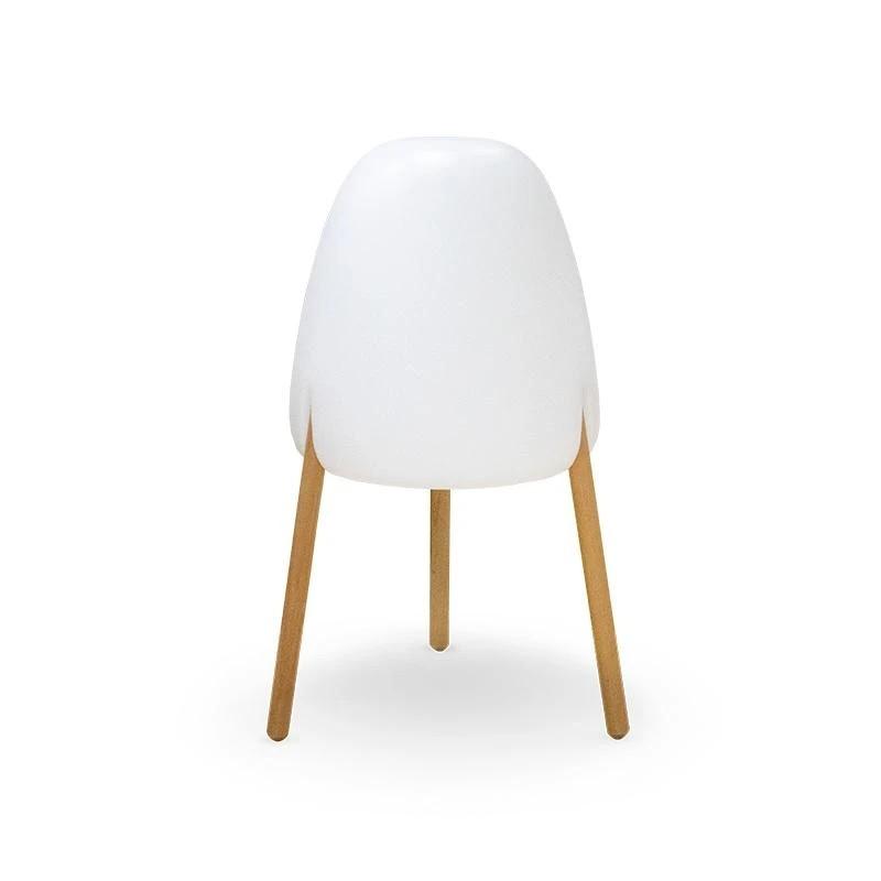 New Garden Rocket 70 Raketenförmige Solar LED Stehleuchte mit Holzfüßen, Akku & Fernbedienung dimmbar RGB Farben IP65 - Höhe: 70 cm, Durchmesser: 38 cm