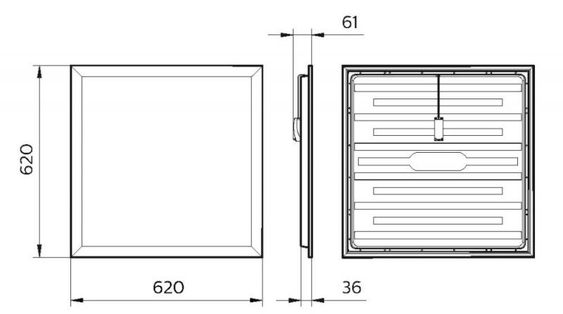Philips Ledinaire LED Decken Panel C066B LED34S/830 PSU W62L62 OC 3000K UGR19