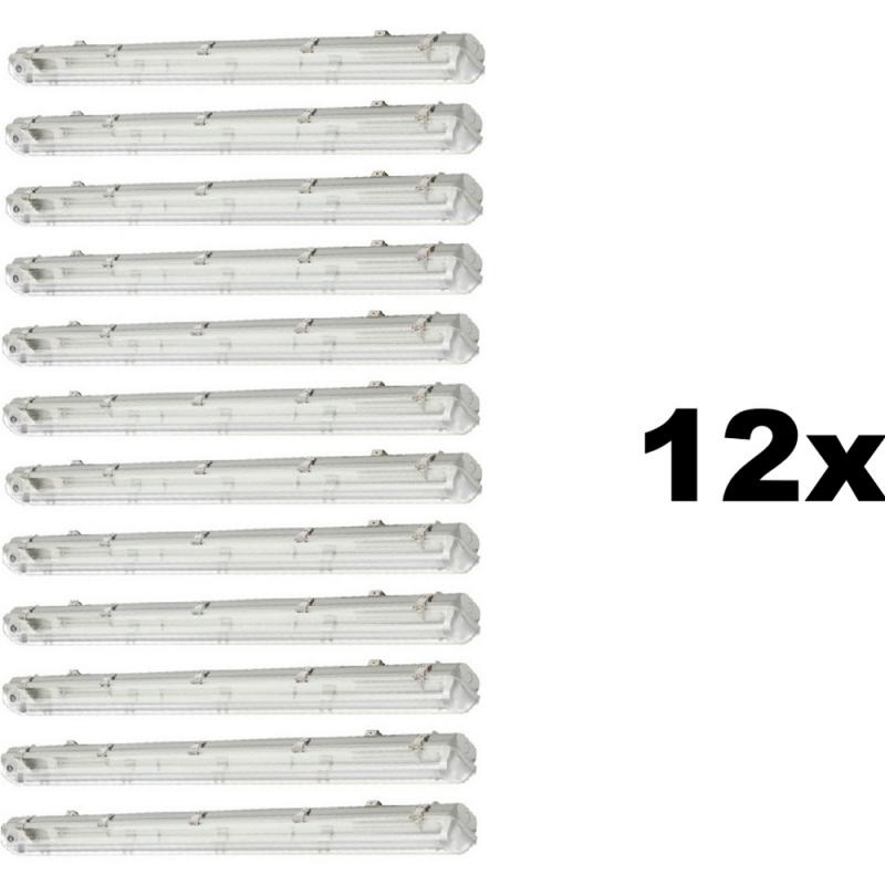 12 x 150cm Philips Ledinaire Feuchtraumleuchte 2-flg. WT050C Wannenleuchte für 2 G13 / T8 Röhren