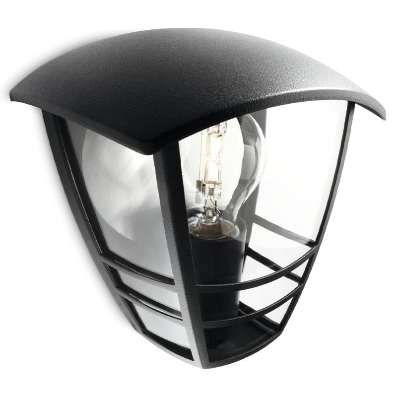 Philips myGarden Außenwandleuchte Creek Laternenform Schwarz Aluminium