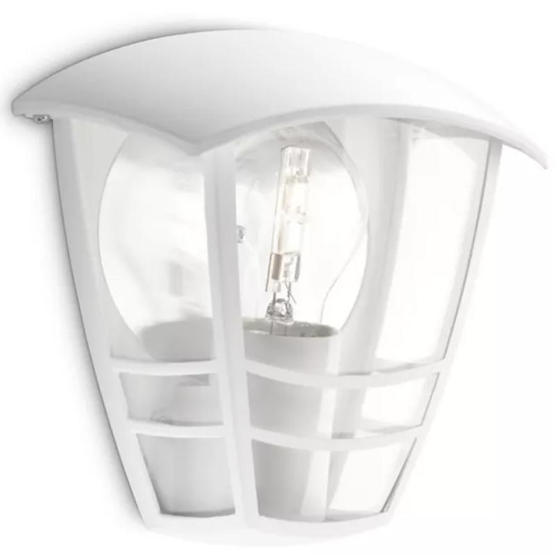 Philips myGarden Außenwandleuchte Creek Laternenform weiß aus Aluminium