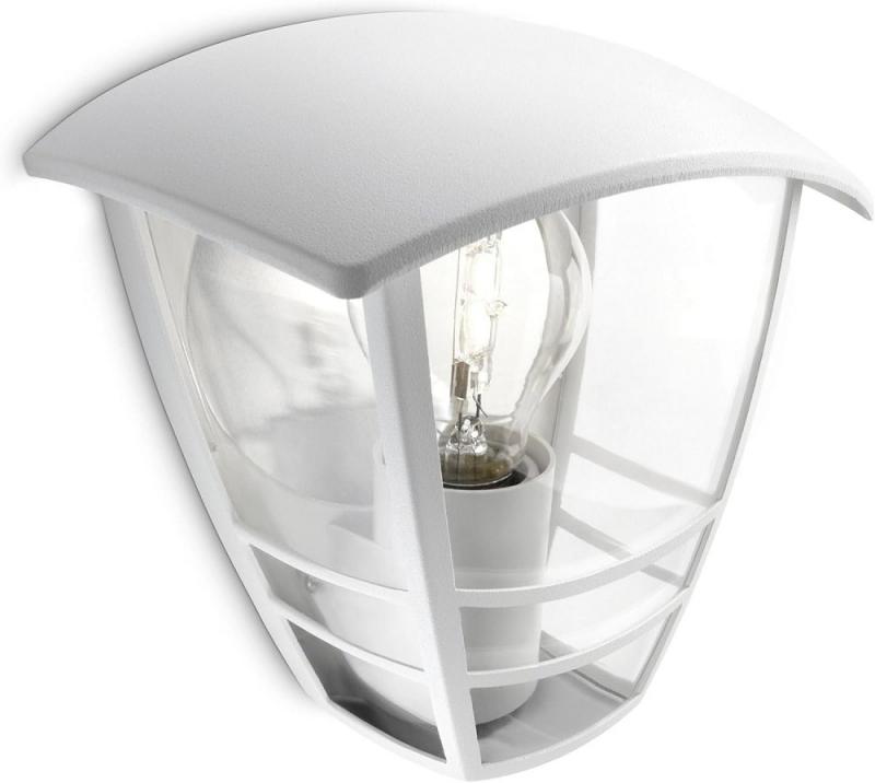 Philips myGarden Außenwandleuchte Creek Laternenform weiß aus Aluminium