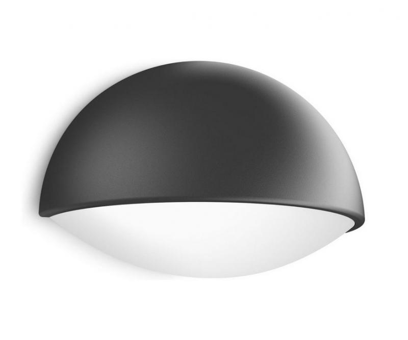 Philips myGarden Halbmond Wandleuchte Dust in Anthrazit inkl. warmweißer LED für Hauseingang & Terrasse