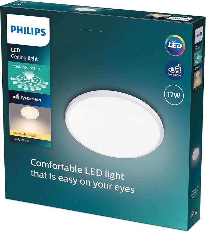 Philips myLiving LED Deckenleuchte Twirly 2700K mit hellen 1700lm in Weiß