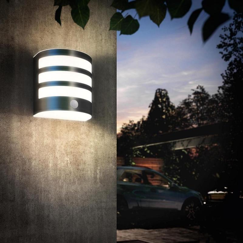 Philips myGarden LED Außenwandleuchte Calgary Edelstahl mit Bewegungsmelder