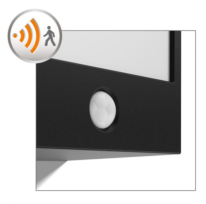 Philips myGarden Minimalistische LED Wandleuchte Macaw Schwarz mit Bewegungsmelder