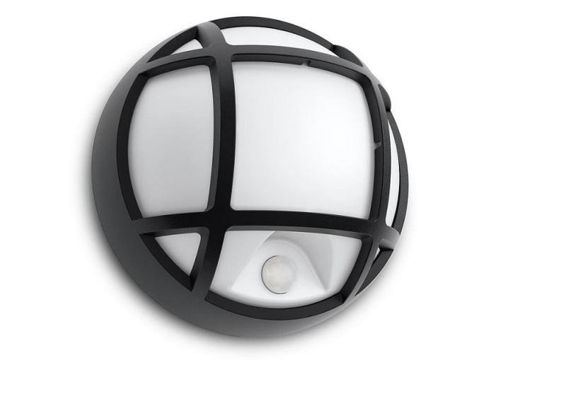 Aktion: Nur noch angezeigter Bestand verfügbar - Philips myGarden IR LED Runde Außen Wandleuchte Eagle weiß/schwarz mit Bewegungsmelder