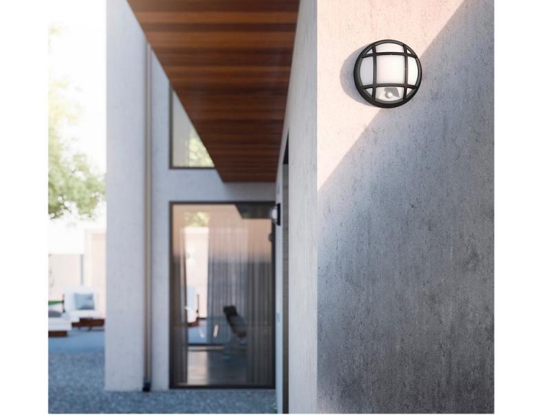 Aktion: Nur noch angezeigter Bestand verfügbar - Philips myGarden IR LED Runde Außen Wandleuchte Eagle weiß/schwarz mit Bewegungsmelder