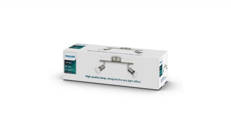 Philips 2er Limbali Decken-/Wandspot in Chrom matt mit 2 x GU10 Fassung IP20 - GU10 Leuchtmittel nicht enthalten