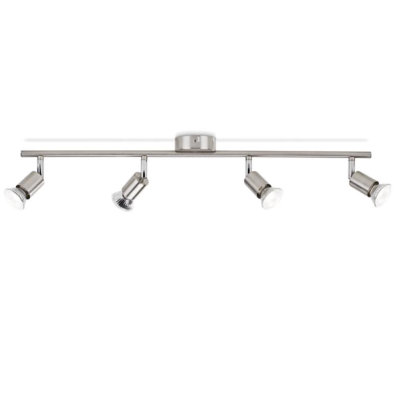 Philips 4er Limbali Deckenstrahler in Chrom matt mit 4 x GU10 Fassung IP20 - GU10 Leuchtmittel nicht enthalten