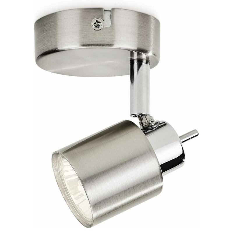 Philips 1er Meranti Decken-/Wandspot in Nickel mit 1 x GU10 Fassung IP20 - GU10 Leuchtmittel nicht enthalten