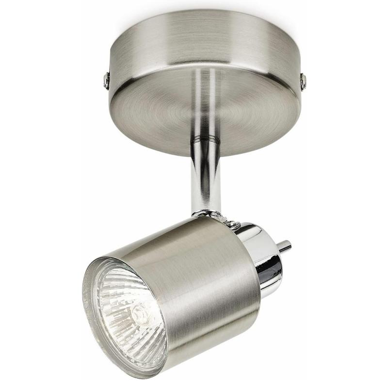 Philips 1er Meranti Decken-/Wandspot in Nickel mit 1 x GU10 Fassung IP20 - GU10 Leuchtmittel nicht enthalten