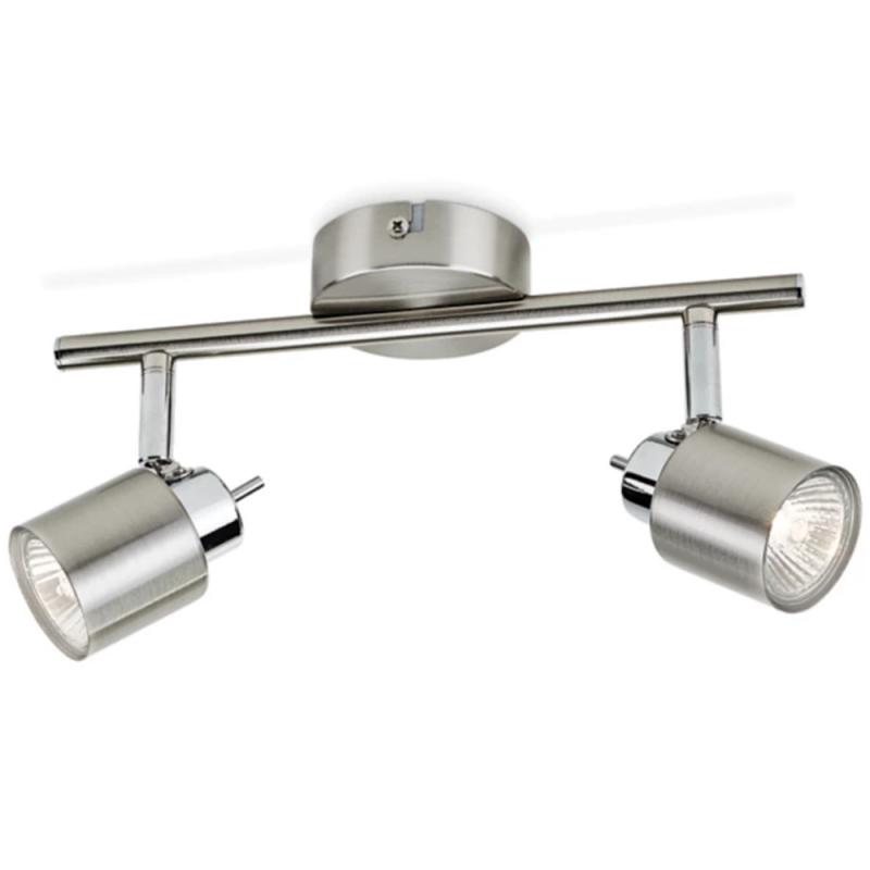 Philips 2er Meranti Decken-/Wandspot in Chrom mit 2 x GU10 Fassung IP20 - GU10 Leuchtmittel nicht enthalten