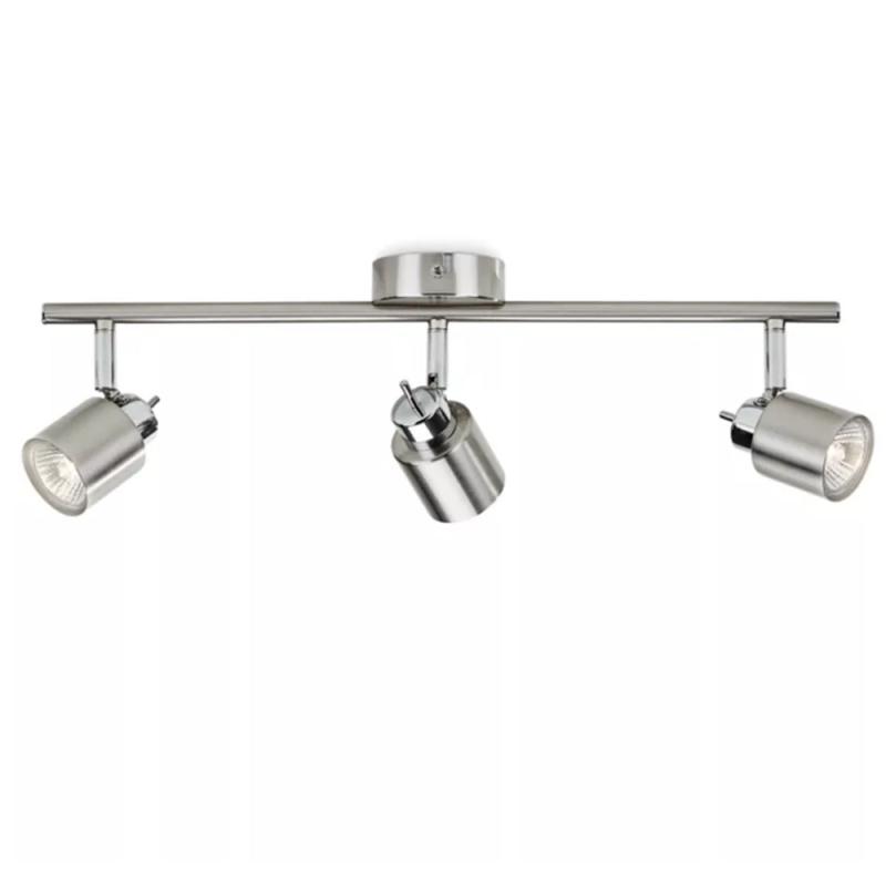 Philips 3er Meranti Deckenstrahler in Chrom mit 3 x GU10 Fassung IP20 - GU10 Leuchtmittel nicht enthalten