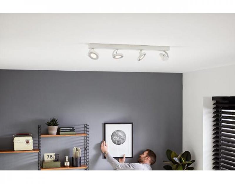 Philips myLiving 4-flammiger LED Spot Clockwork WarmGlow dimmbar in Weiß