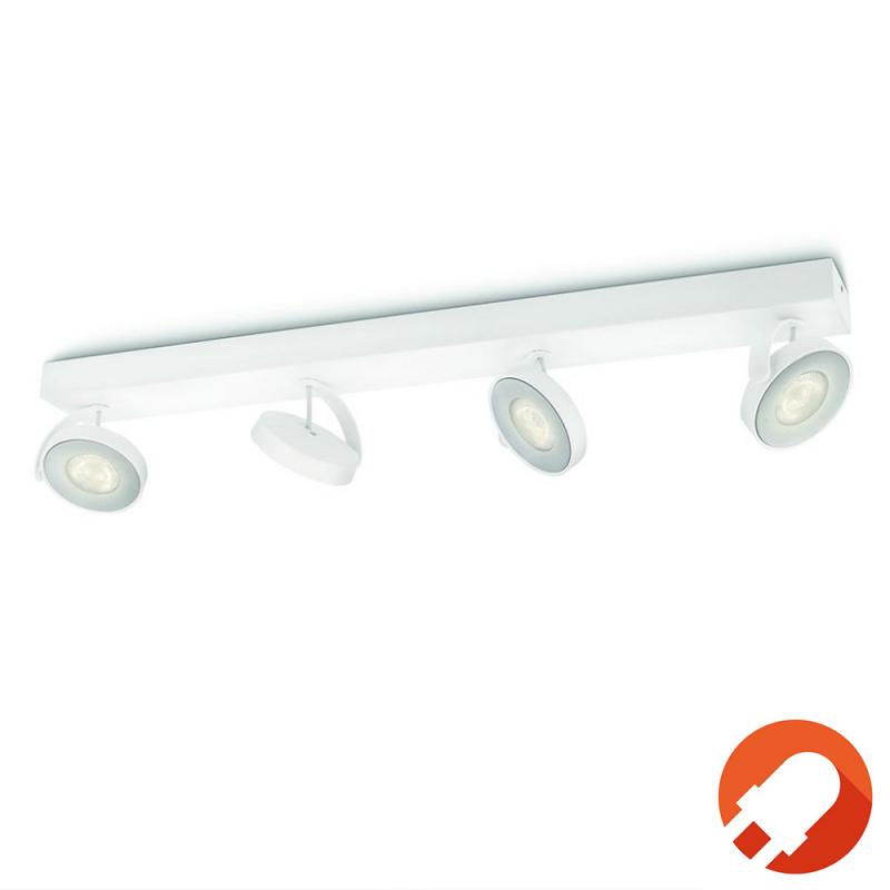 Philips myLiving 4-flammiger LED Spot Clockwork WarmGlow dimmbar in Weiß