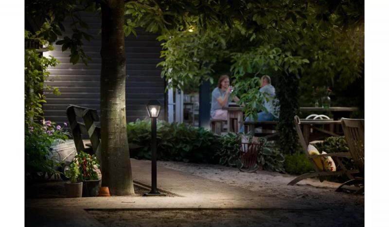 Philips Wegeleuchte Alpenglow schwarz mit E27 Fassung IP44