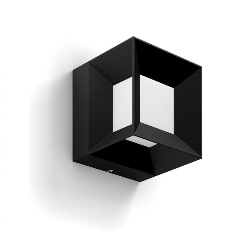 Philips myGarden LED Außenwandleuchte Parterre Schwarz in Würfelform