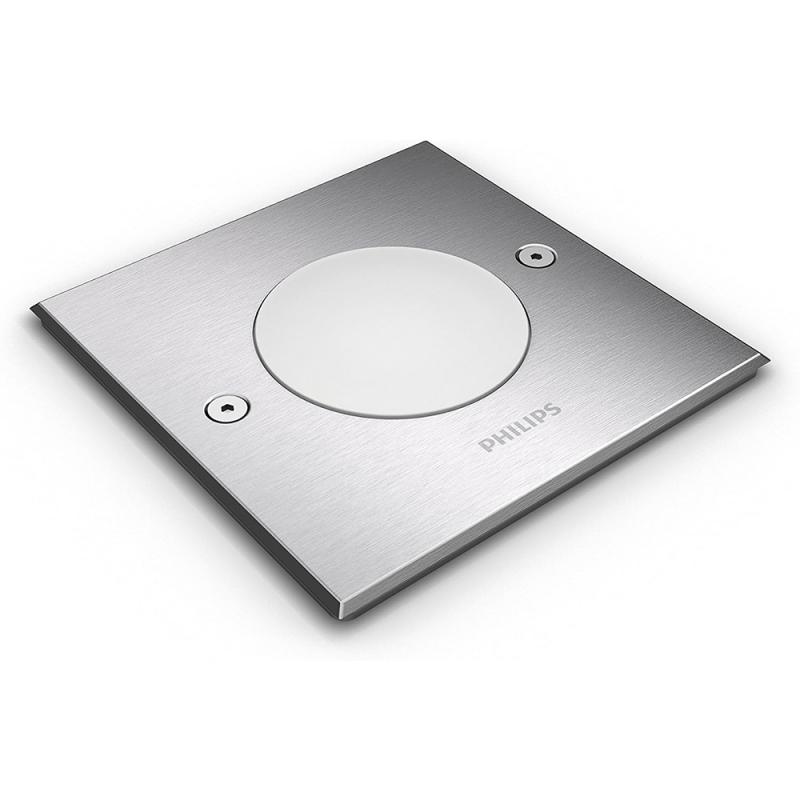 Philips Outdoor Einbauleuchte Crust Edelstahl mit warmweißem Licht 3,2W IP67