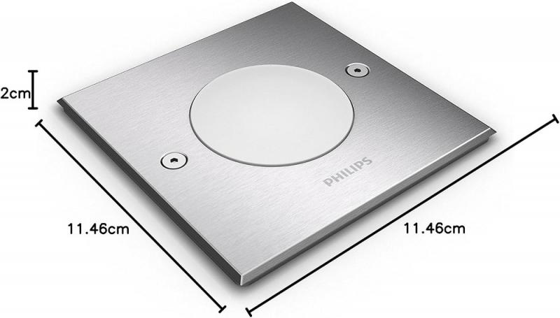 Philips Outdoor Einbauleuchte Crust Edelstahl mit warmweißem Licht 3,2W IP67