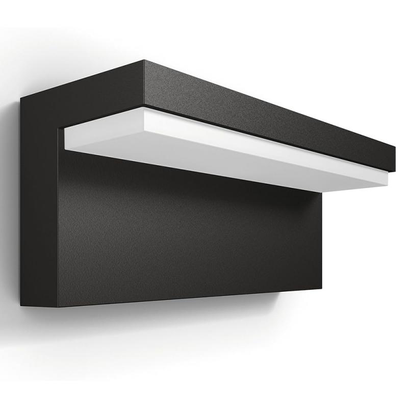 Moderne Philips myGarden LED Wandleuchte Bustan in Anthrazit 4000K neutralweißes Licht