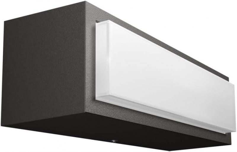 Philips Außen Wandleuchte Stratosphere wetterfest mit IP44-Schutz anthrazit neutralweißes Licht