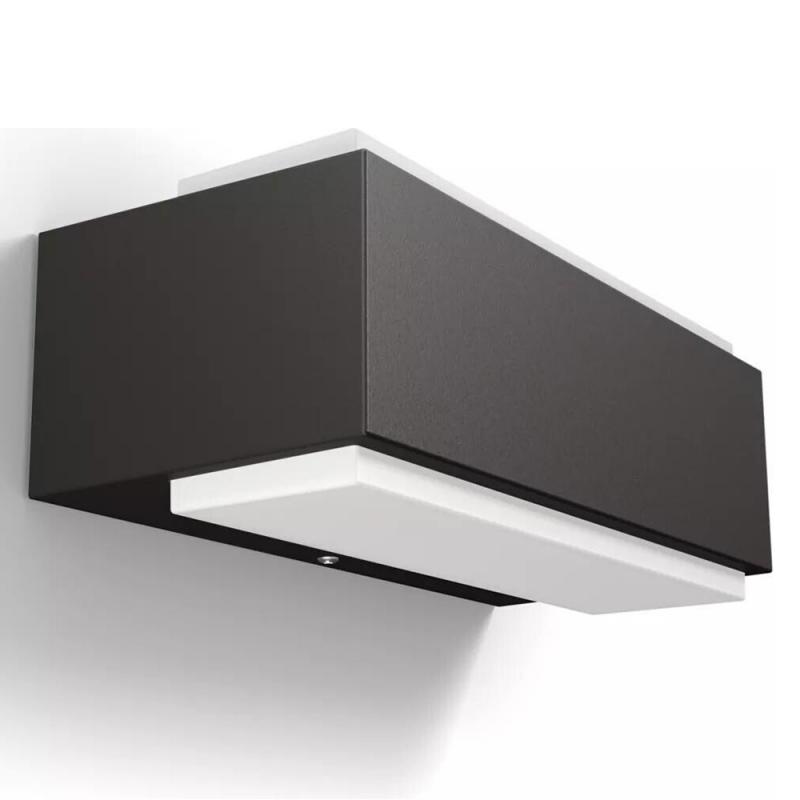 Philips myGarden LED Aussenwandleuchte Stratosphere an in modernem Anthrazit neutralweißes Licht 4000 Kelvin