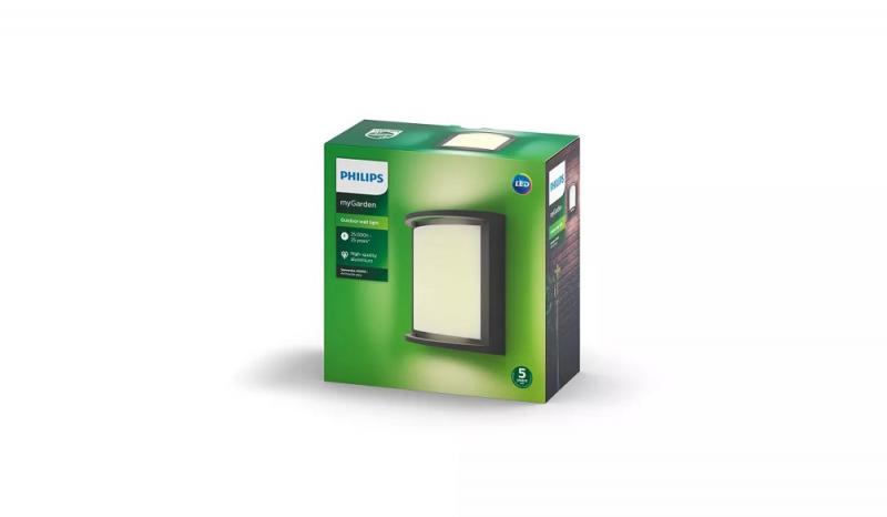 Philips myGarden Außenwandleuchte Samondra Anthrazit für Garten und Terrasse